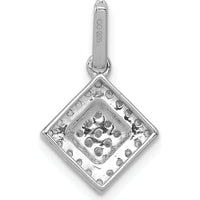 14K White Gold Diamond Cluster Square Pendant - 1/4 Carat Total Diamond Weight by Monteluci Fine Jewelry