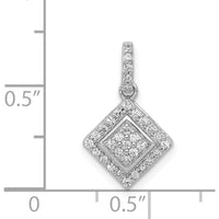 14K White Gold Diamond Cluster Square Pendant - 1/4 Carat Total Diamond Weight by Monteluci Fine Jewelry