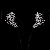 14K White Gold Diamond Crawler Earrings with Brilliant Round Cut Lab Diamonds - 3.94 Carat Total Weight, E-F Color VS1 Clarity - Covaloro Fine Jewelry