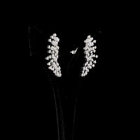 14K White Gold Diamond Crawler Earrings with Brilliant Round Cut Lab Diamonds - 3.94 Carat Total Weight, E-F Color VS1 Clarity - Covaloro Fine Jewelry
