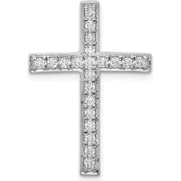 14K White Gold Diamond Cross Chain Slide Pendant - 3/8 Carat Total Diamond Weight by Monteluci Fine Jewelry