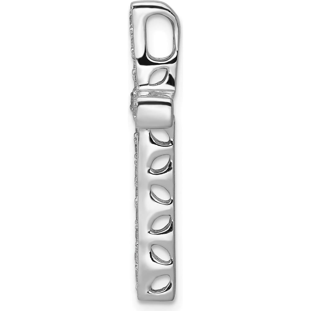 14K White Gold Diamond Cross Chain Slide Pendant - 3/8 Carat Total Diamond Weight by Monteluci Fine Jewelry