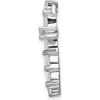14K White Gold Diamond Cross Chain Slide Pendant with Round and Baguette Diamonds - 1/3 Carat Total Diamond Weight by Monteluci Fine Jewelry