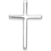 14K White Gold Diamond Cross Chain Slide with 0.022 Carat Total Diamond Weight by Monteluci Fine Jewelry
