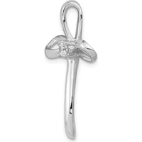 14K White Gold Diamond Cross Omega Slide Pendant - 1/6 Carat Total Diamond Weight by Monteluci Fine Jewelry