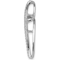 14K White Gold Diamond Cross Omega Slide Pendant with 1/5 Carat Total Round Diamonds by Monteluci Fine Jewelry