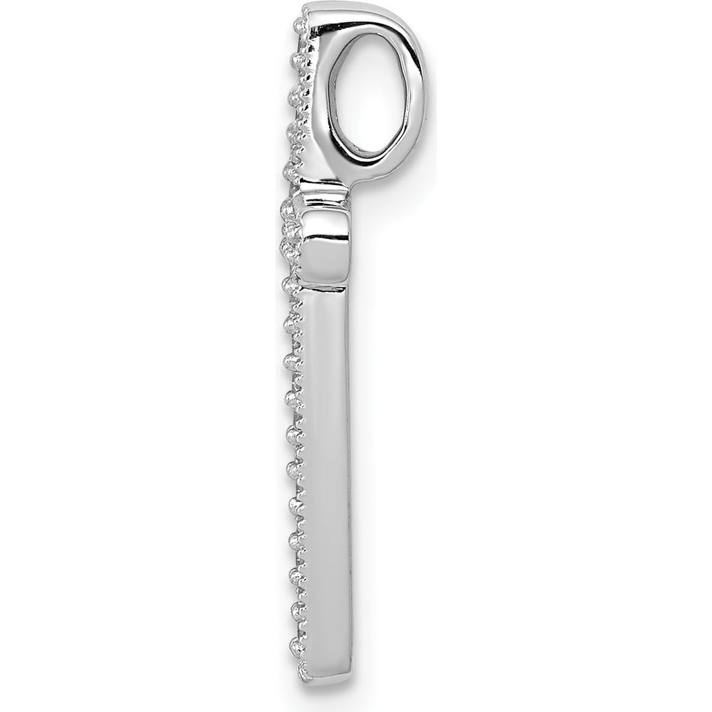 14K White Gold Diamond Cross Pendant - 1/10 Carat Diamond Weight by Monteluci Fine Jewelry