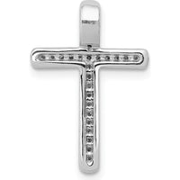 14K White Gold Diamond Cross Pendant - 1/10 Carat Diamond Weight by Monteluci Fine Jewelry