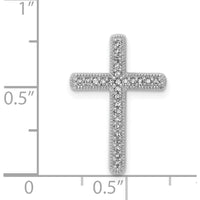 14K White Gold Diamond Cross Pendant - 1/10 Carat Diamond Weight by Monteluci Fine Jewelry