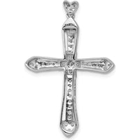14K White Gold Diamond Cross Pendant - 1/3 Carat Total Diamond Weight by Monteluci Fine Jewelry