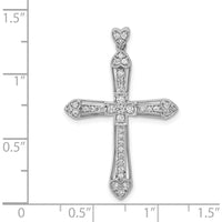 14K White Gold Diamond Cross Pendant - 1/3 Carat Total Diamond Weight by Monteluci Fine Jewelry