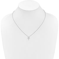 14K White Gold Diamond Cross Pendant Necklace with 1/4 Carat Total Diamond Weight by Monteluci Fine Jewelry