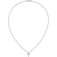 14K White Gold Diamond Cross Pendant Necklace with 1/4 Carat Total Diamond Weight by Monteluci Fine Jewelry