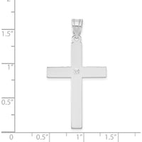 14K White Gold Diamond Cross Pendant with 0.02 Carat Round Diamond by Oro Pregiato