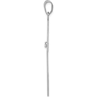 14K White Gold Diamond Cross Pendant with 0.03 Carat Round Diamond by Oro Pregiato