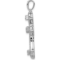 14K White Gold Diamond Cross Pendant with 1/2 Carat of Natural Round Diamonds by Monteluci Fine Jewelry
