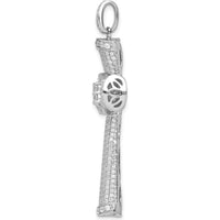 14K White Gold Diamond Cross Pendant with 1.75 Carat Total Round-Cut Diamonds by Monteluci Fine Jewelry