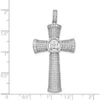 14K White Gold Diamond Cross Pendant with 1.75 Carat Total Round-Cut Diamonds by Monteluci Fine Jewelry