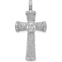 14K White Gold Diamond Cross Pendant with 1 Carat Total Diamond Weight by Monteluci Fine Jewelry