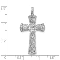 14K White Gold Diamond Cross Pendant with 1 Carat Total Diamond Weight by Monteluci Fine Jewelry