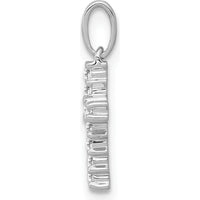 14K White Gold Diamond Cross Pendant with 10 Round Diamonds - 0.01 Carat Total Diamond Weight by Monteluci Fine Jewelry