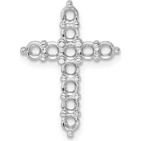 14K White Gold Diamond Cross Pendant with 11 Round Diamonds - 3.1mm Stones by Oro Pregiato
