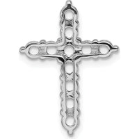 14K White Gold Diamond Cross Pendant with 11 Round Diamonds - 3.1mm Stones by Oro Pregiato