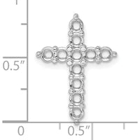 14K White Gold Diamond Cross Pendant with 11 Round Diamonds - 3.1mm Stones by Oro Pregiato