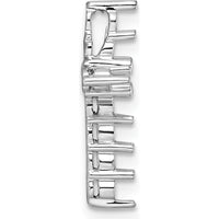 14K White Gold Diamond Cross Pendant with 11 Round Diamonds - Rhodium Plated by Oro Pregiato