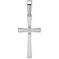14K White Gold Diamond Cross Pendant with 3 Diamonds - 0.09 Carat Total Diamond Weight by Oro Pregiato