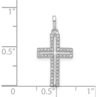 14K White Gold Diamond Cross Pendant with 46 Round Diamonds - 0.003 Carat Total Diamond Weight by Monteluci Fine Jewelry