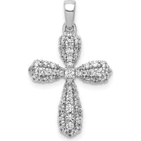 14K White Gold Diamond Cross Pendant with 5/8 Carat Total Diamond Weight by Monteluci Fine Jewelry