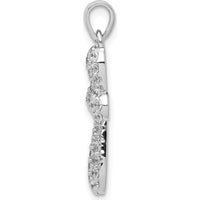 14K White Gold Diamond Cross Pendant with 5/8 Carat Total Diamond Weight by Monteluci Fine Jewelry