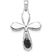 14K White Gold Diamond Cross Pendant with 5/8 Carat Total Diamond Weight by Monteluci Fine Jewelry