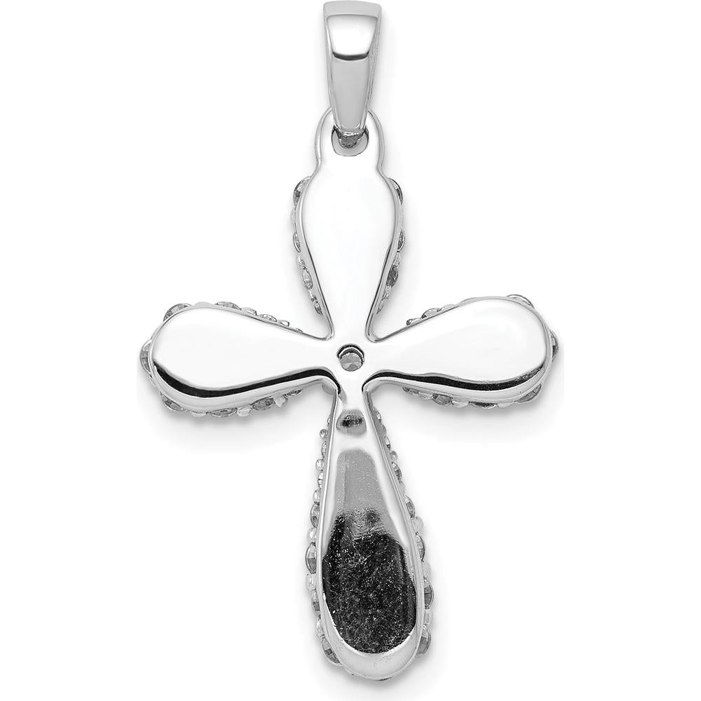14K White Gold Diamond Cross Pendant with 5/8 Carat Total Diamond Weight by Monteluci Fine Jewelry