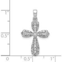 14K White Gold Diamond Cross Pendant with 5/8 Carat Total Diamond Weight by Monteluci Fine Jewelry
