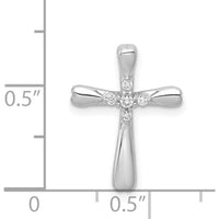 14K White Gold Diamond Cross Pendant with 5 Round Diamonds - 0.03 Carat Total Diamond Weight by Monteluci Fine Jewelry