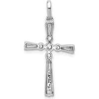 14K White Gold Diamond Cross Pendant with 5 Round Diamonds - 0.0345 Carat Total Diamond Weight by Monteluci Fine Jewelry