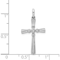 14K White Gold Diamond Cross Pendant with 5 Round Diamonds - 0.0345 Carat Total Diamond Weight by Monteluci Fine Jewelry
