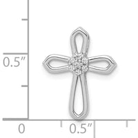 14K White Gold Diamond Cross Pendant with 7 Round Diamonds - 0.056 Carat Total Diamond Weight by Monteluci Fine Jewelry