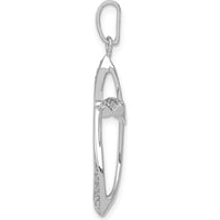 14K White Gold Diamond Cross Pendant with Natural Round Diamonds - 0.10 Carat Total Diamond Weight by Monteluci Fine Jewelry