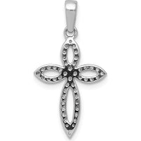 14K White Gold Diamond Cross Pendant with Pavé Set Round Diamonds - 0.20 Carat Total Diamond Weight by Monteluci Fine Jewelry
