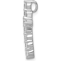 14K White Gold Diamond Cross Pendant with Prong Set Round Natural Diamonds - 0.75 Carat Total Diamond Weight by Monteluci Fine Jewelry
