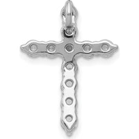 14K White Gold Diamond Cross Pendant with Prong Set Round Natural Diamonds - 0.75 Carat Total Diamond Weight by Monteluci Fine Jewelry
