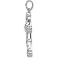 14K White Gold Diamond Cross Pendant with Round Cluster Diamonds - 0.20 Carat Total Diamond Weight by Monteluci Fine Jewelry