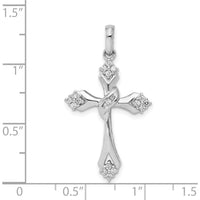 14K White Gold Diamond Cross Pendant with Round Cluster Diamonds - 0.20 Carat Total Diamond Weight by Monteluci Fine Jewelry