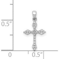 14K White Gold Diamond Cross Pendant with Round Cut Diamonds - 1/15 Carat Total Diamond Weight by Monteluci Fine Jewelry