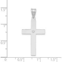 14K White Gold Diamond Cross Pendant with Round Diamond - 0.02 Carat Total Diamond Weight by Oro Pregiato