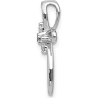 14K White Gold Diamond Cross Pendant with Round Diamonds - 0.10 Carat Total Diamond Weight by Monteluci Fine Jewelry