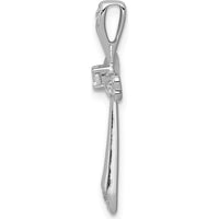 14K White Gold Diamond Cross Pendant with Round Diamonds - 0.10 Carat Total Diamond Weight by Monteluci Fine Jewelry